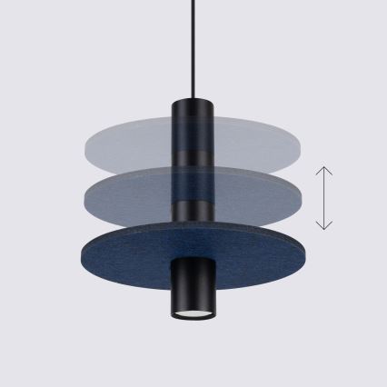 Hängeleuchte PELTA mit Kabel 1xGU10/10W/230V schwarz/blau