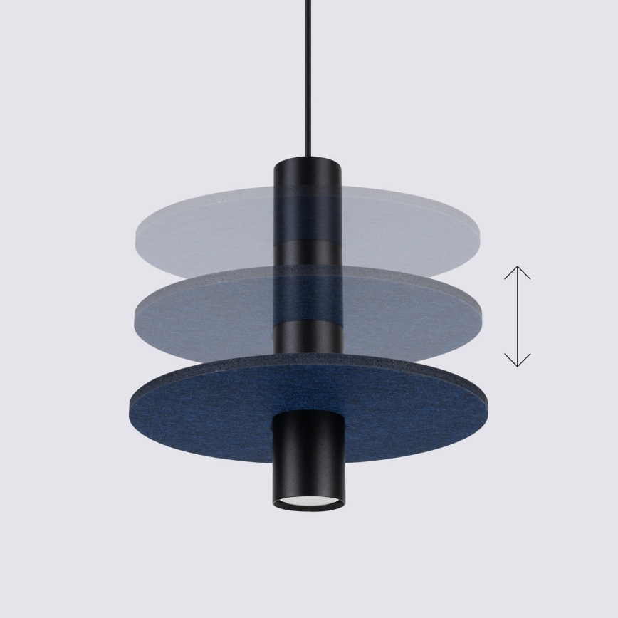 Hängeleuchte PELTA mit Kabel 1xGU10/10W/230V schwarz/blau