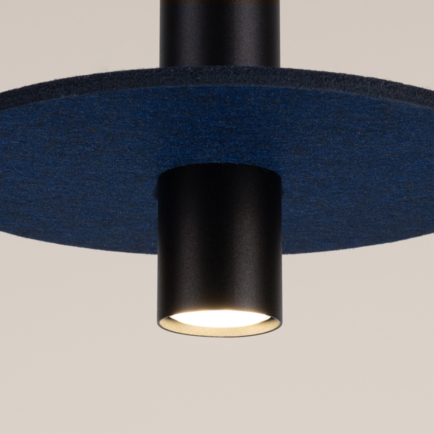 Hängeleuchte PELTA mit Kabel 1xGU10/10W/230V schwarz/blau