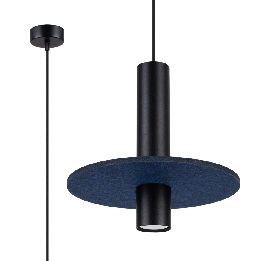 Hängeleuchte PELTA mit Kabel 1xGU10/10W/230V schwarz/blau