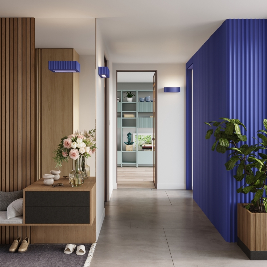 Wandleuchte RIGATA 1xE27/15W/230V Keramik/blau