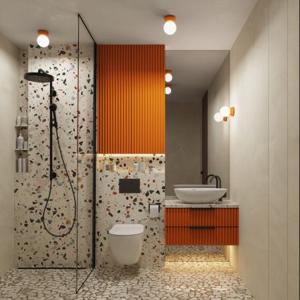 Badezimmer-Wandleuchte ZORI 1xG9/8W/230V IP44 orange