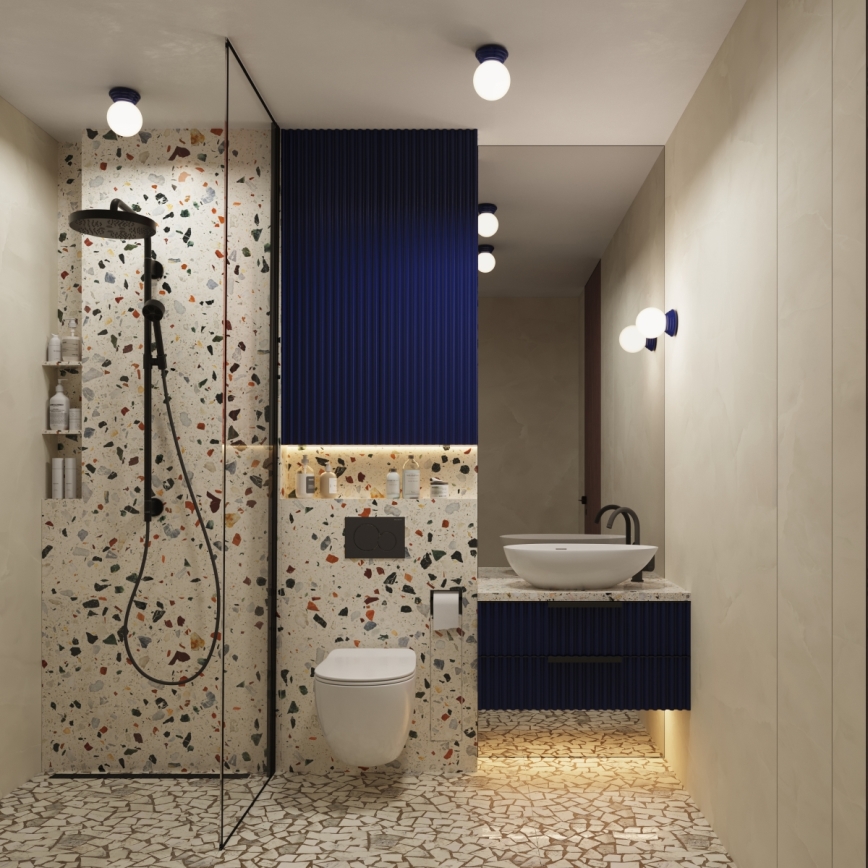 Badezimmer-Wandleuchte ZORI 1xG9/8W/230V IP44 blau