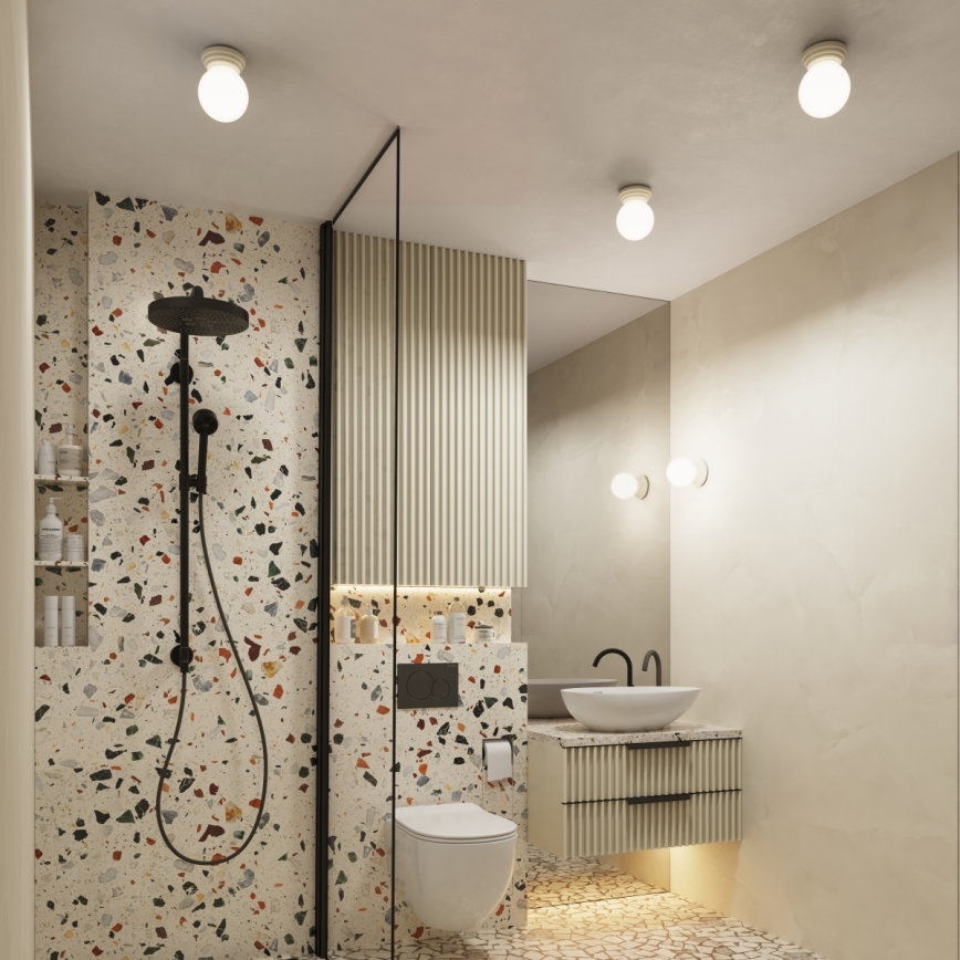 Badezimmer-Deckenleuchte ZORI 1xG9/8W/230V Ø 12 cm IP44 beige