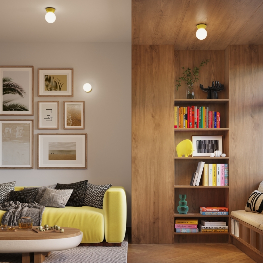 Badezimmer-Deckenleuchte ZORI, 1x G9/8W/230V, Ø 12 cm, IP44, Gelb