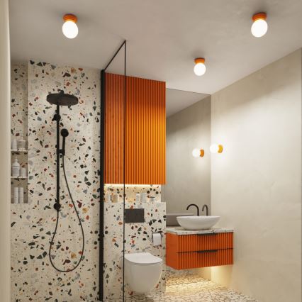 Badezimmer-Deckenleuchte ZORI 1xG9/8W/230V Ø 12 cm IP44 orange