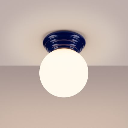 Deckenleuchte für Badezimmer ZORI 1xG9/8W/230V Ø 12 cm IP44 blau
