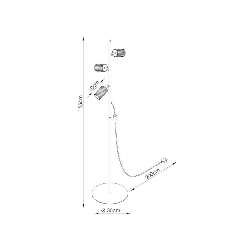 Stehleuchte KARBON 3xGU10/10W/230V grün
