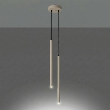 PASTELO Hängeleuchte mit Kabelaufhängung 2xG9/8W/230V taupe