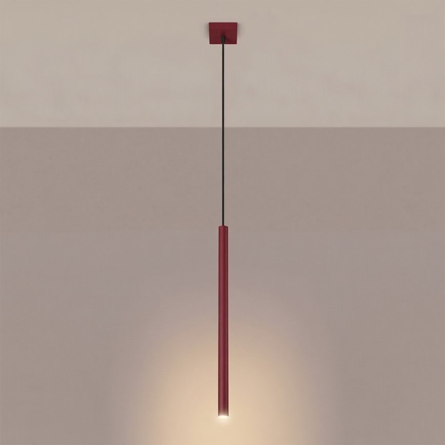 Pendelleuchte mit Kabel PASTELO 1xG9/8W/230V rot