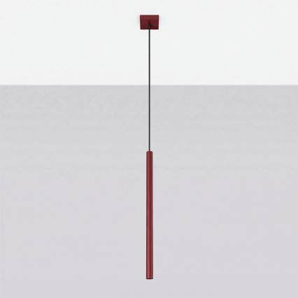 Pendelleuchte mit Kabel PASTELO 1xG9/8W/230V rot