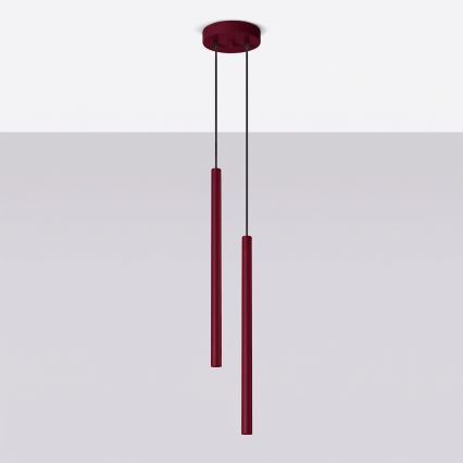 Hängeleuchte PASTELO an Kabel, 2xG9/8W/230V, rot