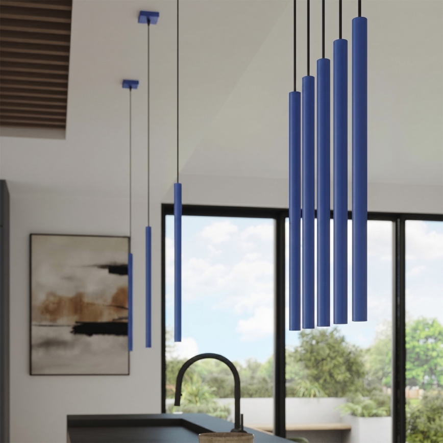 Pendelleuchte an Kabel PASTELO 1xG9/8W/230V blau