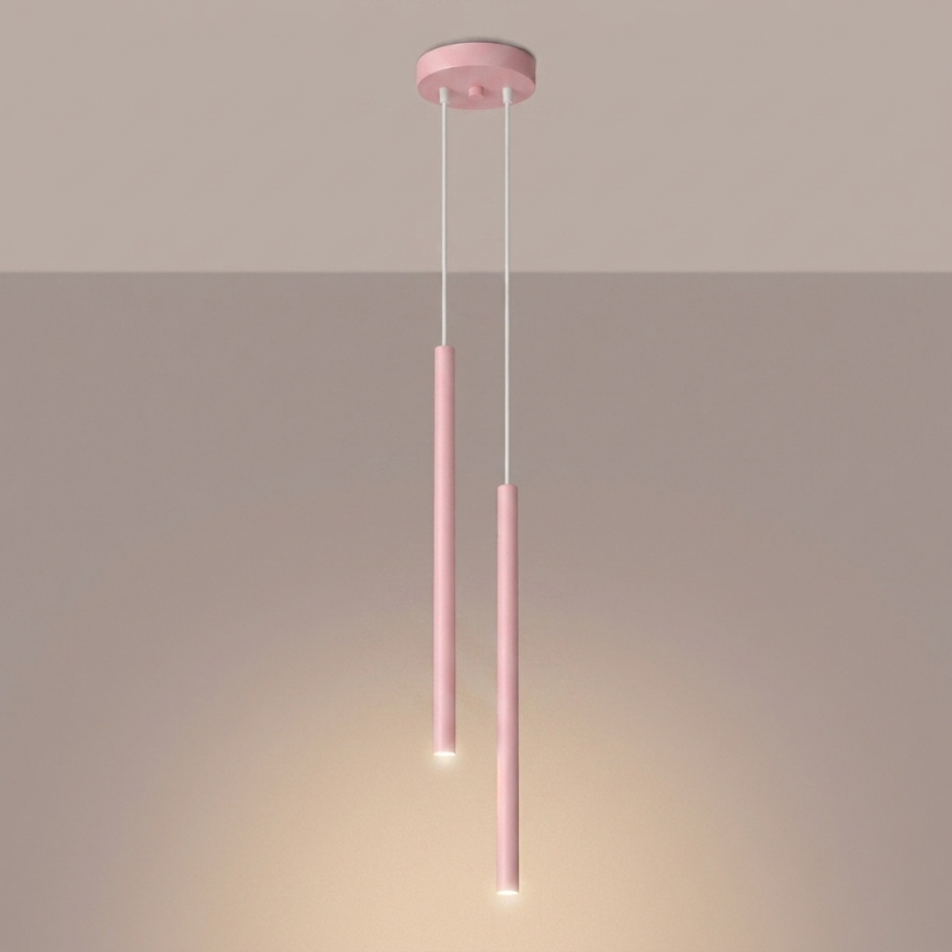 Pendelleuchte an Kabel PASTELO 2xG9/8W/230V rosa