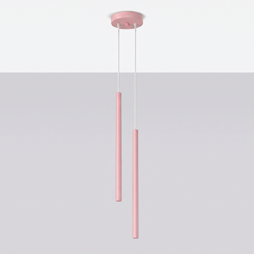 Pendelleuchte an Kabel PASTELO 2xG9/8W/230V rosa
