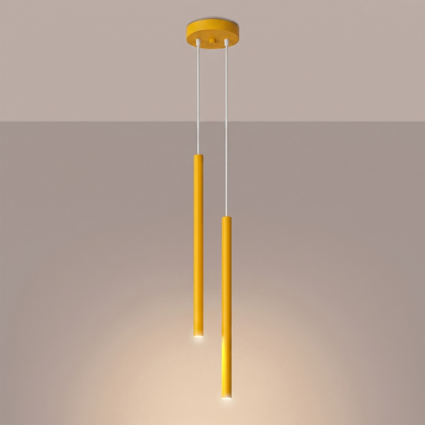 Pendelleuchte PASTELO mit Kabelaufhängung, 2xG9/8W/230V, gelb