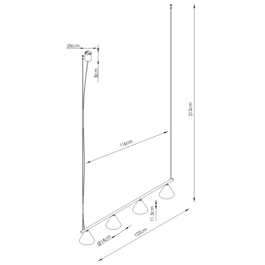 Hängeleuchte NOX mit Kabelaufhängung 4xE14/10W/230V cremefarben