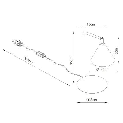 Tischlampe NOX 1xE14/10W/230V cremefarben