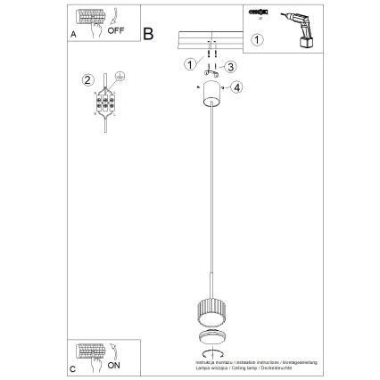 Hängeleuchte AURA mit Kabel 1xGX53/10W/230V grün