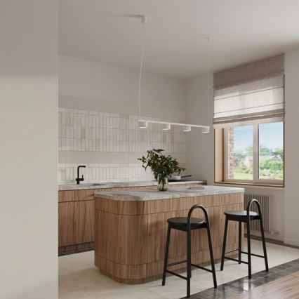 Pendelleuchte AURA an Stahlseil 4xGX53/10W/230V weiß