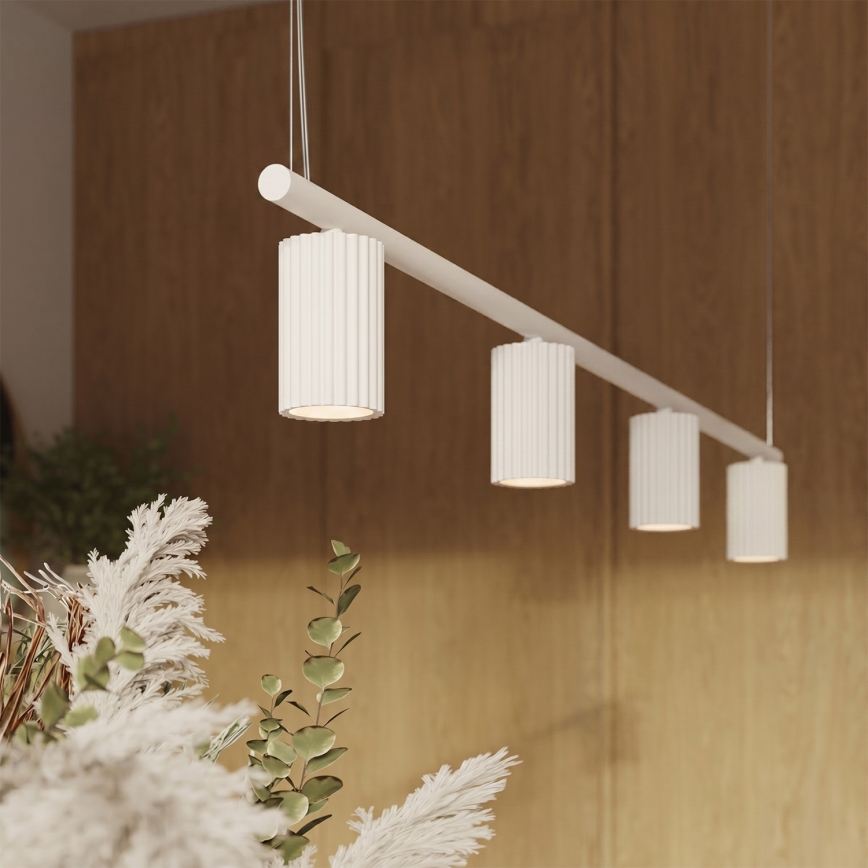Pendelleuchte KARBON an Kabel, 4xGU10/10W/230V, weiß