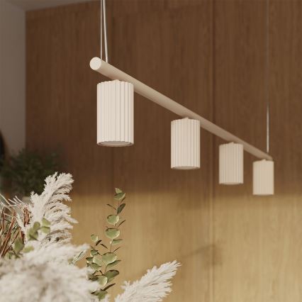 Pendelleuchte mit Kabel KARBON 4xGU10/10W/230V cremefarben