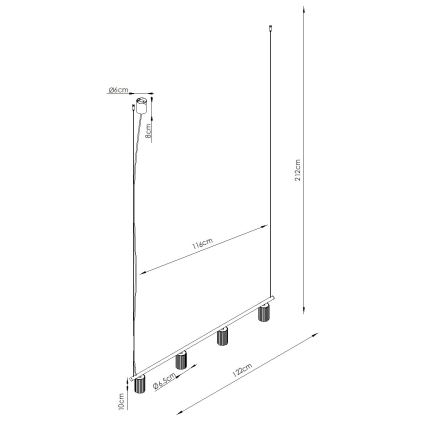 Pendelleuchte mit Kabel KARBON 4xGU10/10W/230V cremefarben