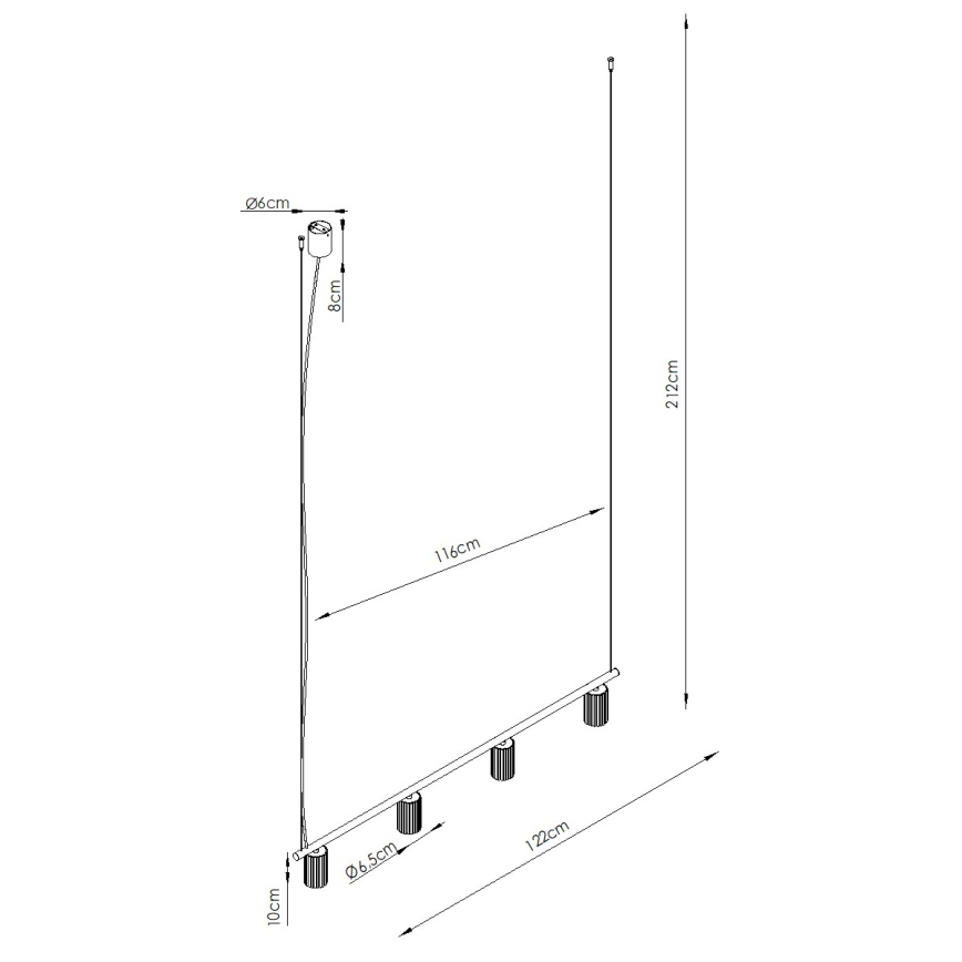 Pendelleuchte mit Kabel KARBON 4xGU10/10W/230V cremefarben