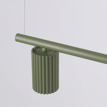 Pendelleuchte mit Seilaufhängung KARBON 4xGU10/10W/230V grün