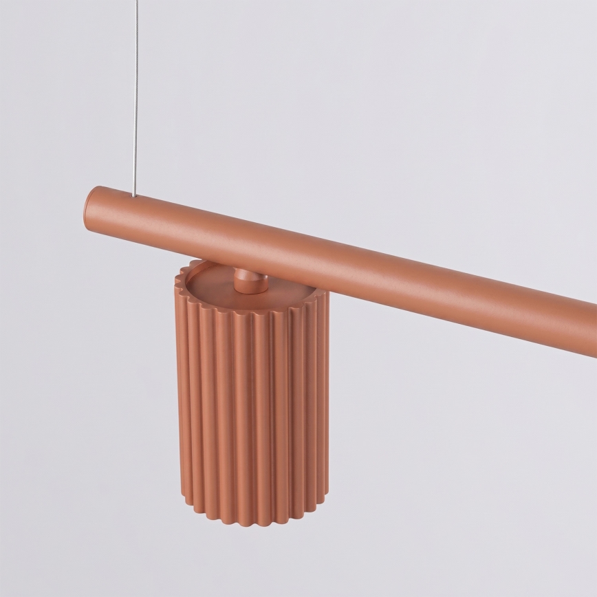Seil-Pendelleuchte KARBON 4xGU10/10W/230V orange