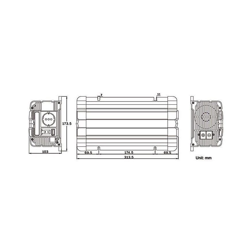Spannungswandler 1000W/24V/230V