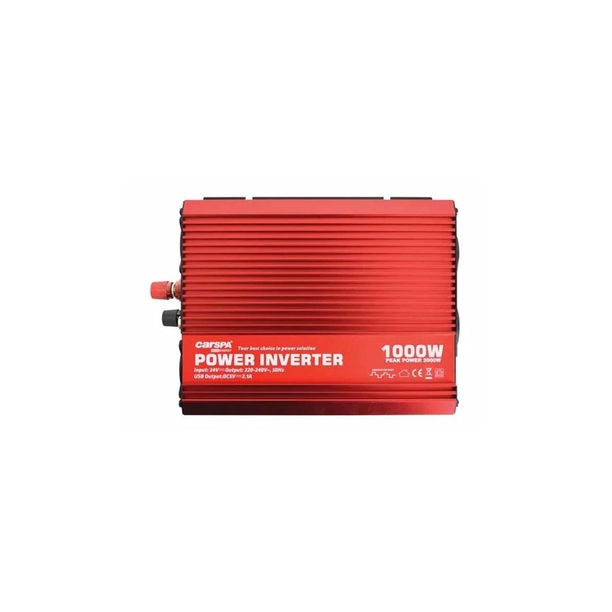 Spannungswandler CARSPA 1000W/24/230V + USB