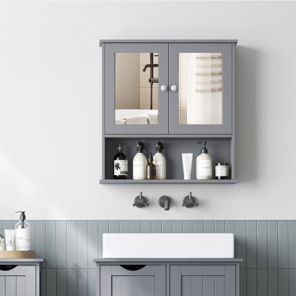 Spiegelschrank ZARA 58,5 x 56,5 cm, grau