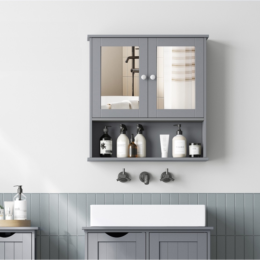 Spiegelschrank ZARA 58,5 x 56,5 cm, grau