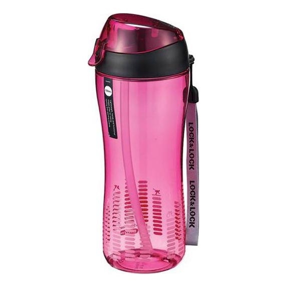 Sportflasche mit Strohhalm 550 ml rosa