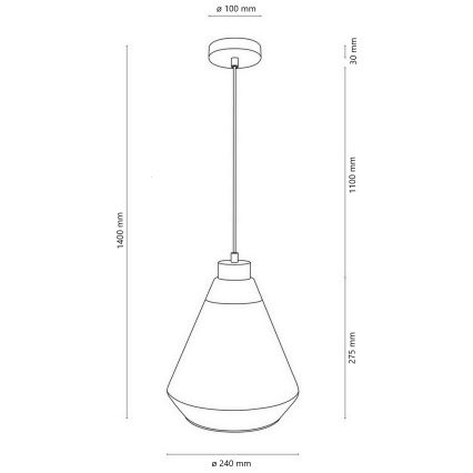 Hängeleuchte an Schnur 1xE27/60W/230V – FSC-zertifiziert