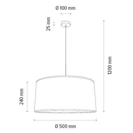 Hängeleuchte an Schnur BENITA 1xE27/40W/230V cremefarben/Eiche – FSC-zertifiziert