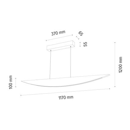 Dimmbare LED-Hängeleuchte DUBAI LED/14W/230V Eiche