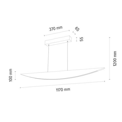 Dimmbare LED-Hängeleuchte DUBAI LED/14W/230V Eiche