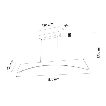 Dimmbare LED-Hängeleuchte ZIAD LED/14W/230V Eiche