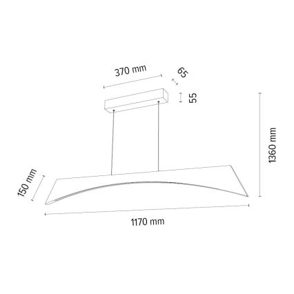 Dimmbare LED-Hängeleuchte ZIAD LED/14W/230V Eiche