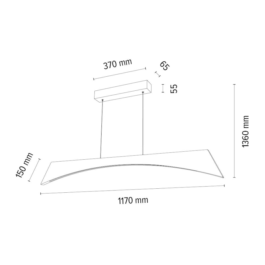 Dimmbare LED-Hängeleuchte ZIAD LED/14W/230V Eiche
