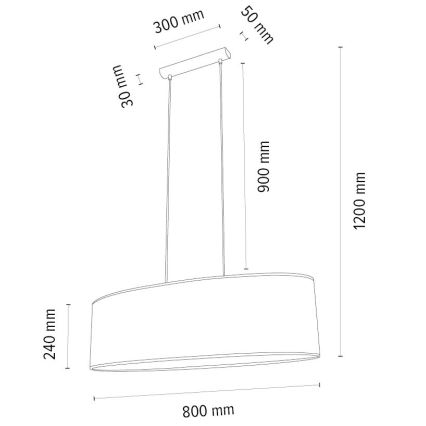 Hängeleuchte MERCEDES 2xE27/40W/230V cremefarben/Eiche