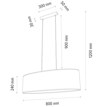 Hängeleuchte an Schnur MERCEDES 2xE27/40W/230V braun/Eiche – FSC-zertifiziert