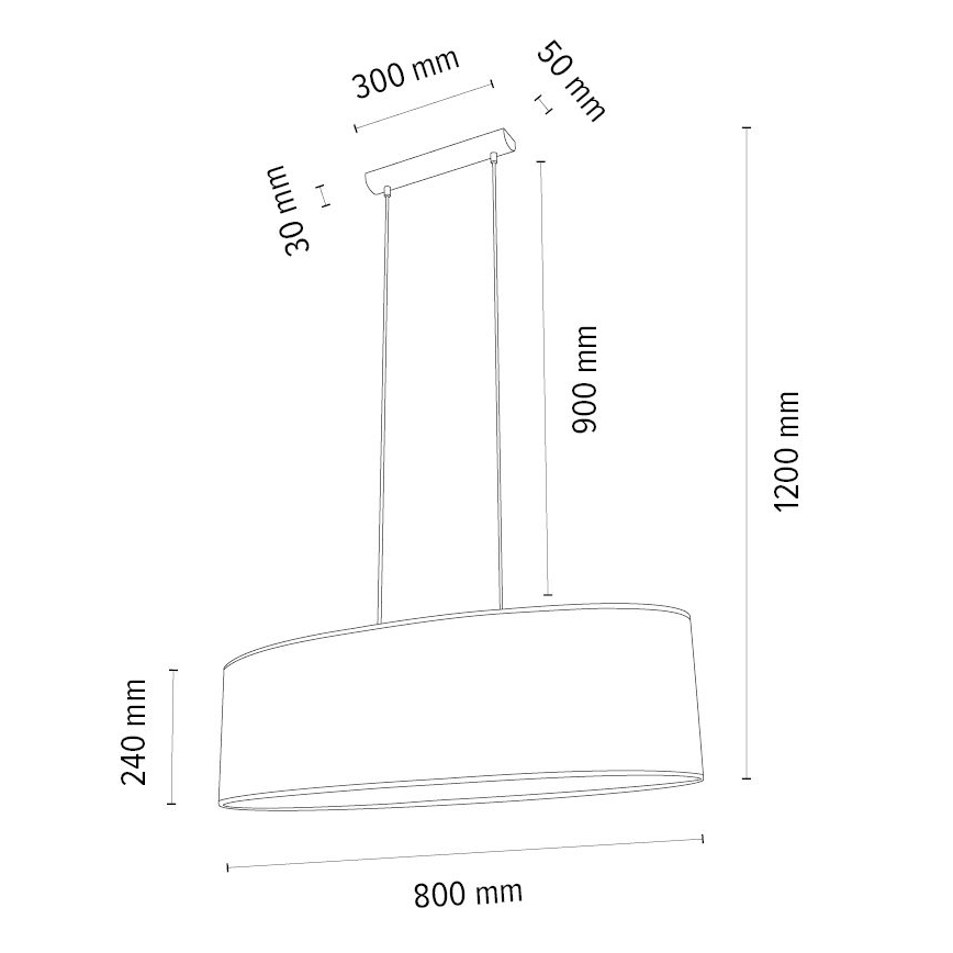 Hängeleuchte an Schnur MERCEDES 2xE27/40W/230V braun/Eiche – FSC-zertifiziert