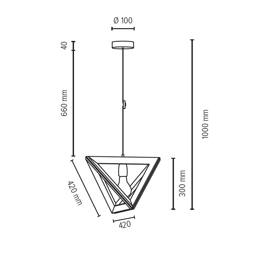 Hängeleuchte an Schnur TRIGONON 1xE27/60W/230V Buche – FSC-zertifiziert