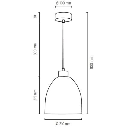 Hängeleuchte an Schnur ALESSANDRO 1xE27/60W/230V – FSC-zertifiziert