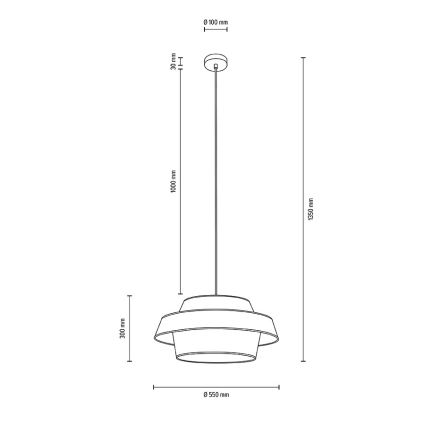 Deckenleuchte an Kabel PRETO GOLD 1xE27/60W/230V