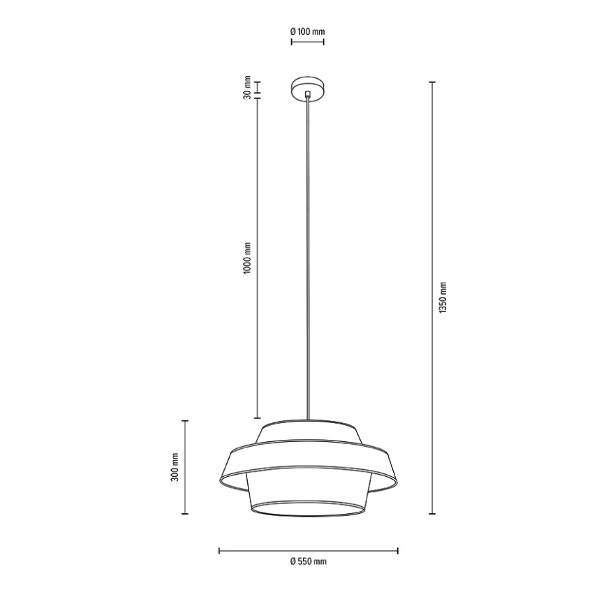 Deckenleuchte an Kabel PRETO GOLD 1xE27/60W/230V
