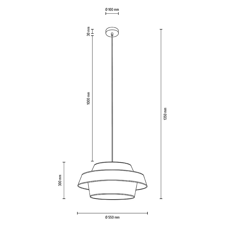 Deckenleuchte an Kabel PRETO GOLD 1xE27/60W/230V